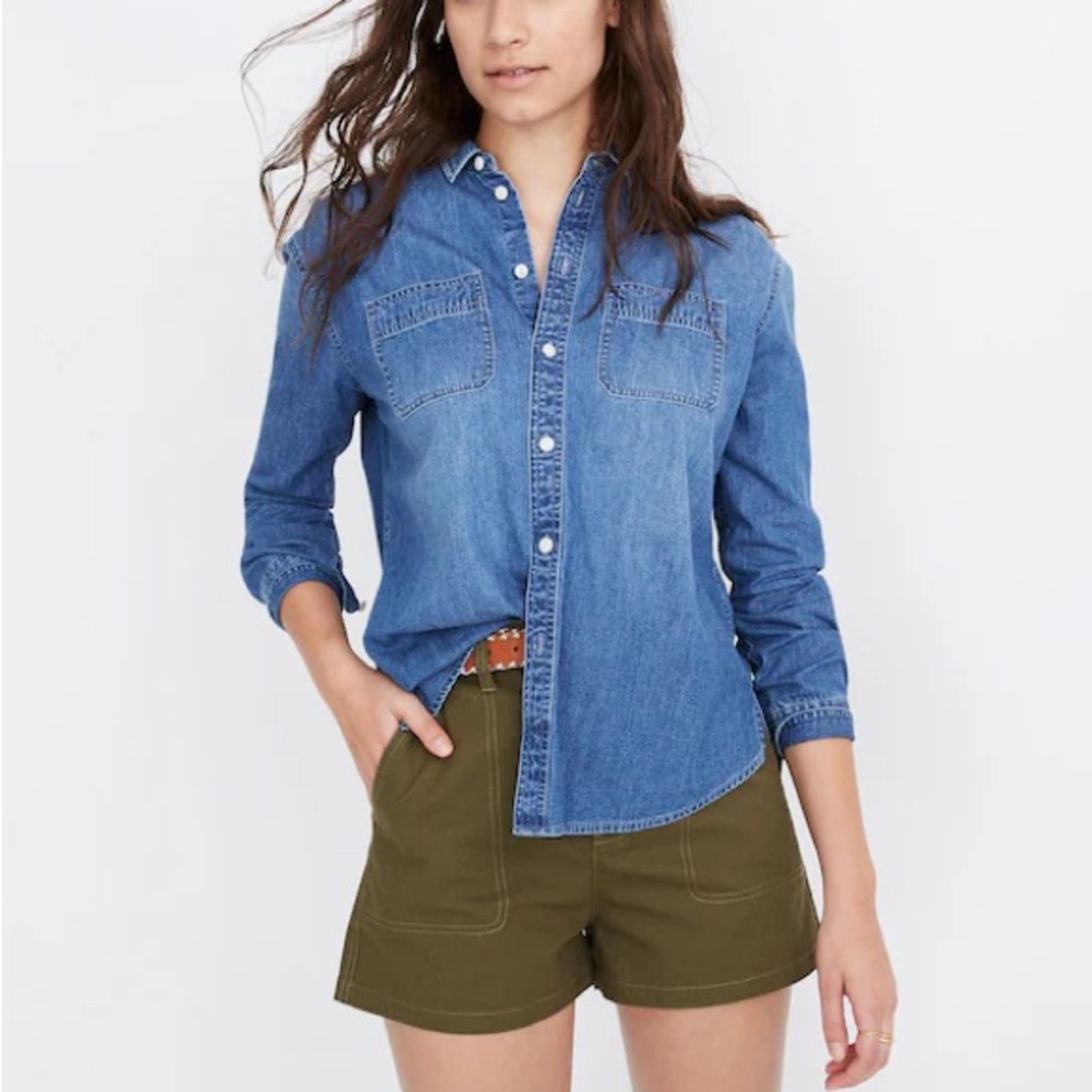 Madewell Denim Oversized Ex-Boyfriend Shirt in Hutcherson Wash